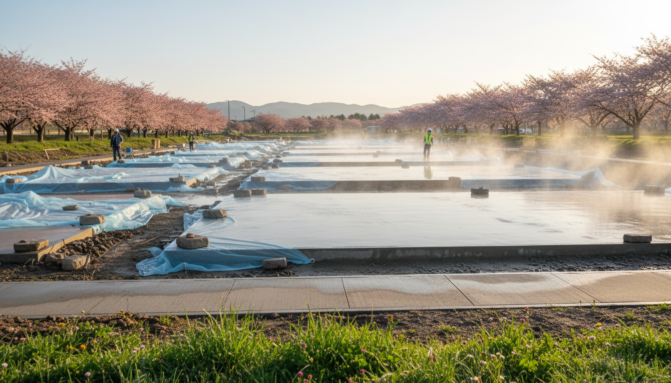 concrete pouring spring weather